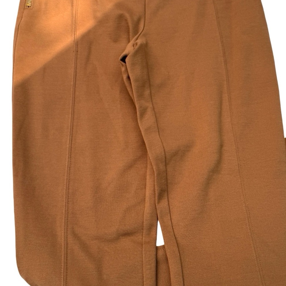 NWT High Waist Women's Flat Front Slimming Ponte Knit Carmel Pants Sz 2 - Picture 5 of 9